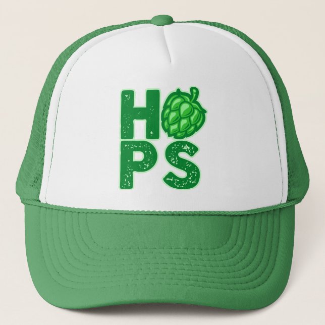 I Love Hops In Craft Beer Trucker Hat (Front)