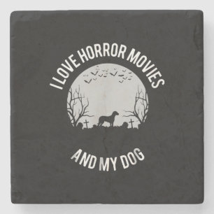 I Love Horror Movies And My Chihuahua Dog Owner Stone Coaster