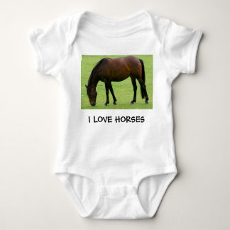 I LOVE HORSES BABY BODYSUIT