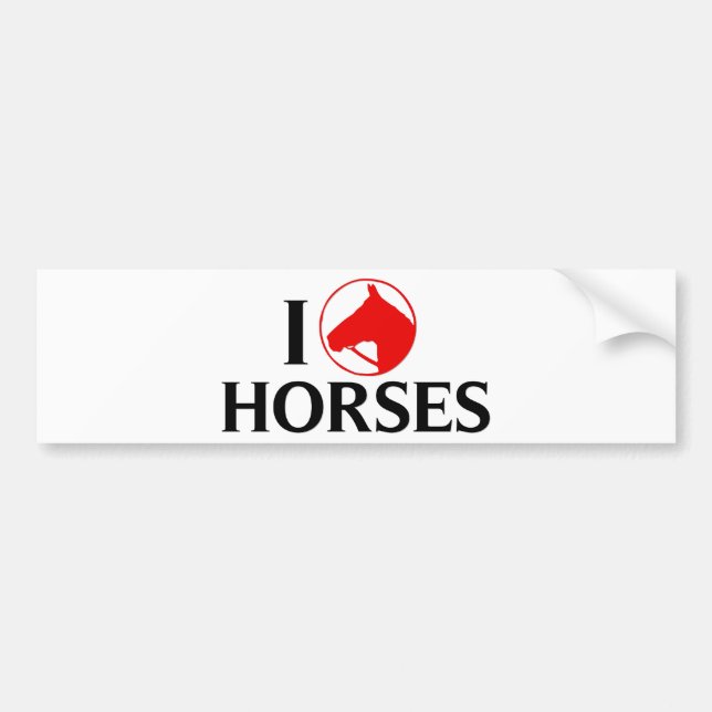 I Love Horses Bumper Sticker (Front)