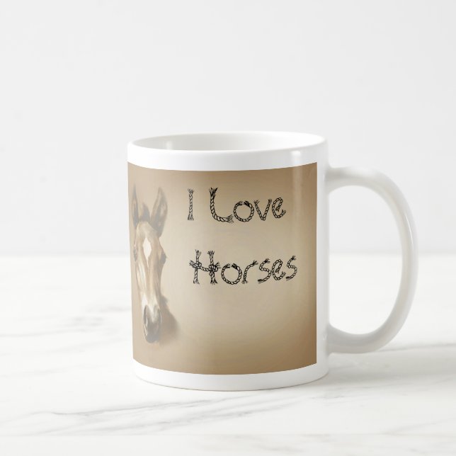 I Love Horses Coffee Mug (Right)