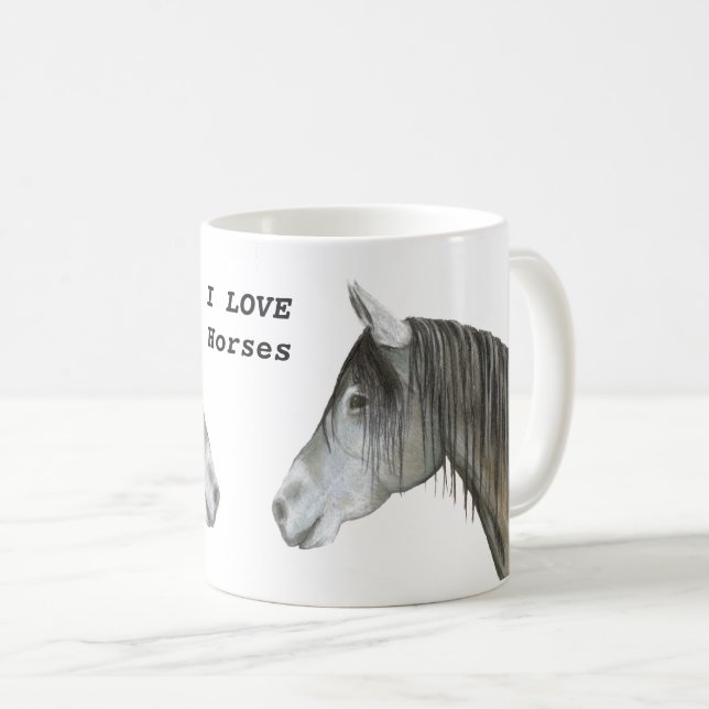 I LOVE Horses Coffee Mug (Front Right)