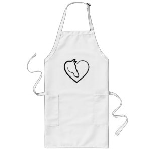 I love horses, heart with horse head long apron