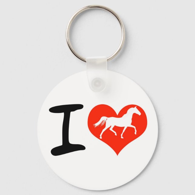 I Love Horses Key Ring (Front)
