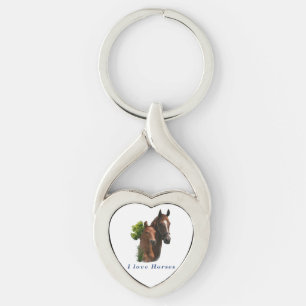 I love horses key ring