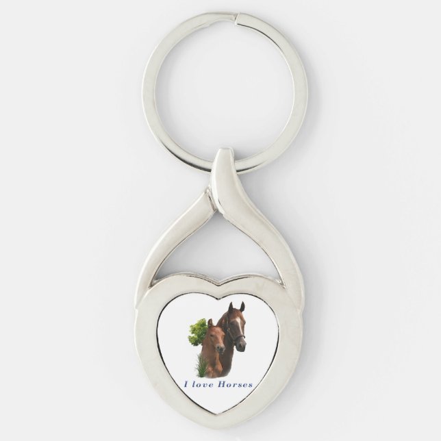 I love horses key ring (Front)