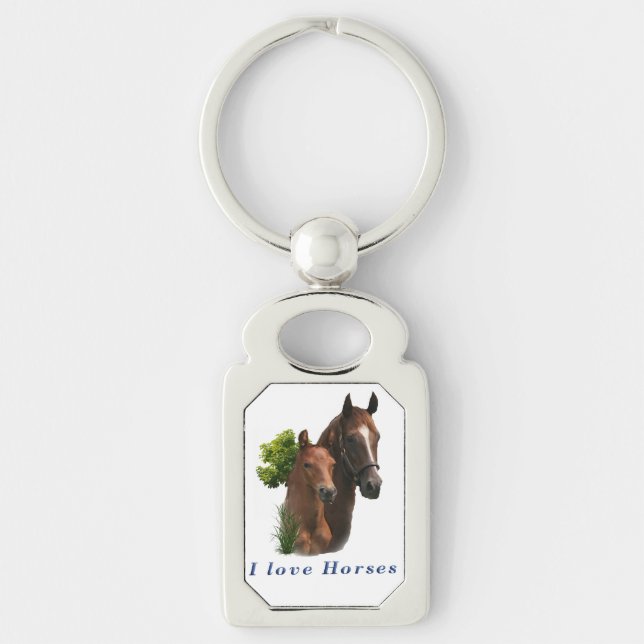 I love horses key ring (Front)