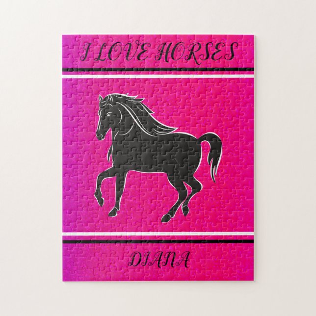 I LOVE HORSES PERSONALIZED PUZZLE. JIGSAW JIGSAW PUZZLE (Vertical)