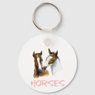 I Love Horses Portrait Key Ring