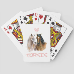 I Love Horses Portrait Playing Cards