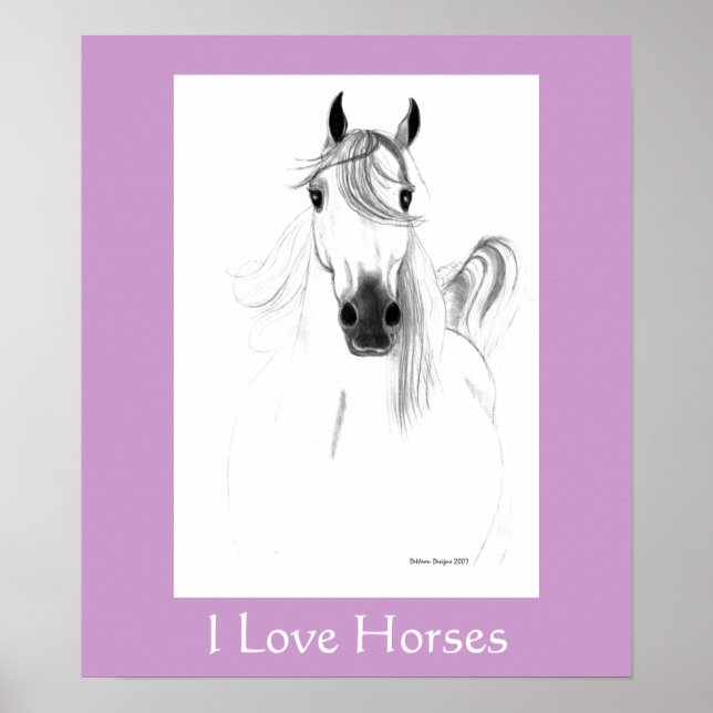 I Love Horses Poster - Customized (Front)