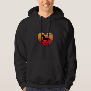 I Love Horses Retro Heart Hoodie
