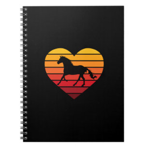 I Love Horses Retro Heart Notebook