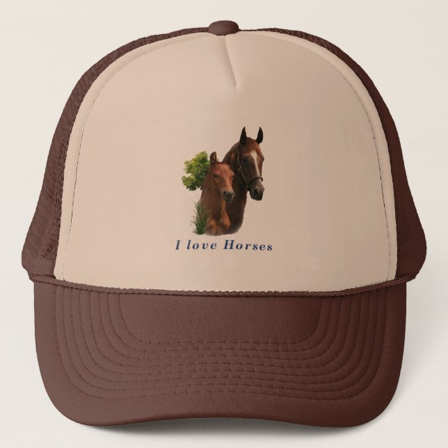 I love Horses Trucker Hat (Front)