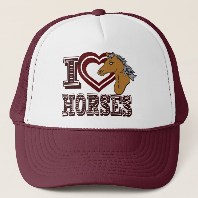 I love Horses Trucker Hat (Front)