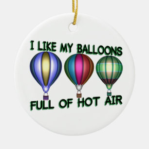 I Love Hot Air Balloons Ceramic Tree Decoration