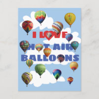 I Love Hot Air Balloons Multi Coloured Sky Clouds