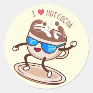 I Love Hot Cocoa Classic Round Sticker