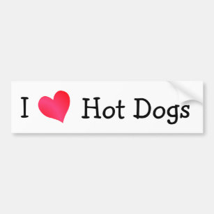 I Love Hot Dogs Bumper Sticker