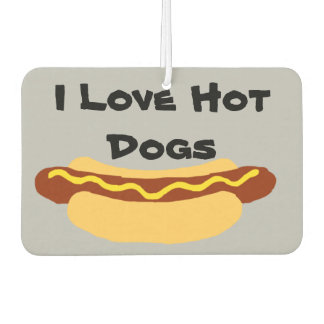 I Love Hot Dogs Car Air Freshener