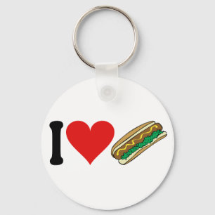 I Love Hot Dogs * Key Ring