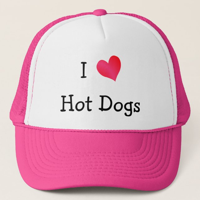 I Love Hot Dogs Trucker Hat (Front)