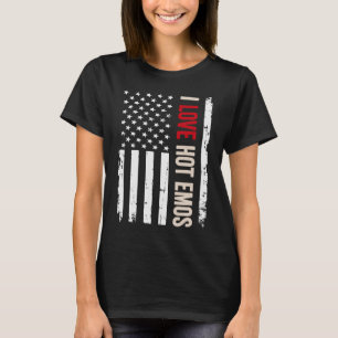 I Love Hot Emos American USA Flag T-Shirt