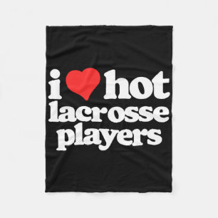 I Love Hot Lacrosse Lax Players Funny 80s Vintage Fleece Blanket