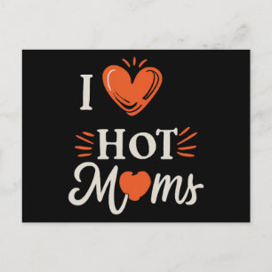 I Love Hot Moms I Heart Hot Moms Distressed Retro  Holiday Postcard