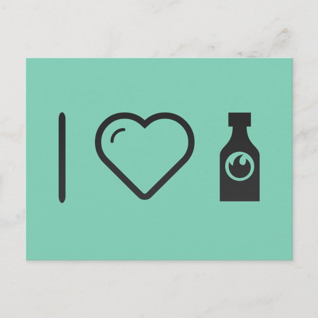 I Love Hot Sauce Postcard (Front)