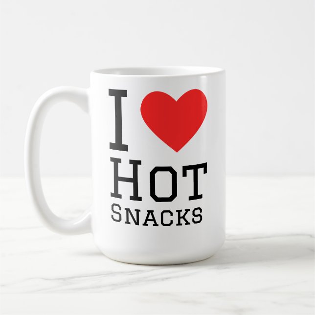 I love hot snacks coffee mug (Left)