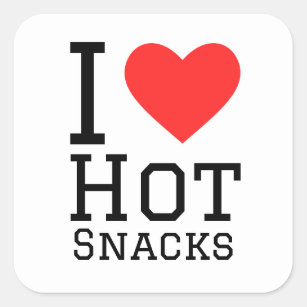 I love hot snacks square sticker