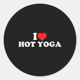 I Love Hot Yoga Classic Round Sticker