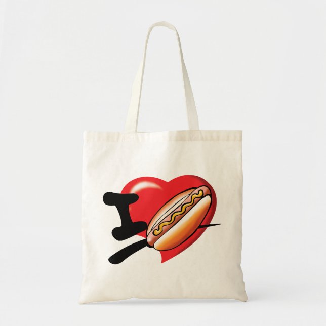I Love Hotdogs Tote Bag (Front)