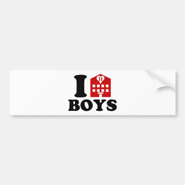 I Love Hotel Boys Bumper Sticker (Front)