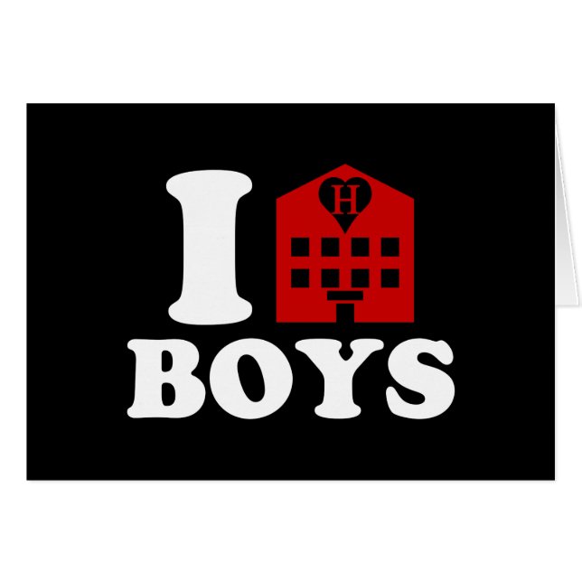 I Love Hotel Boys Card (Front Horizontal)