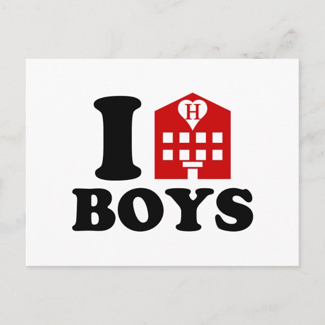 I Love Hotel Boys Postcard (Front)