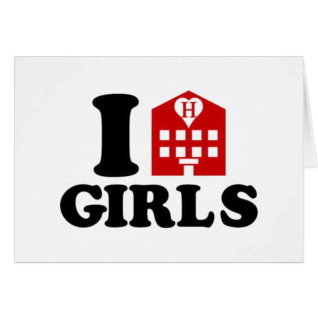 I Love Hotel Girls Card (Front Horizontal)