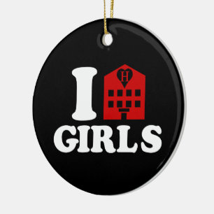 I Love Hotel Girls Ceramic Tree Decoration
