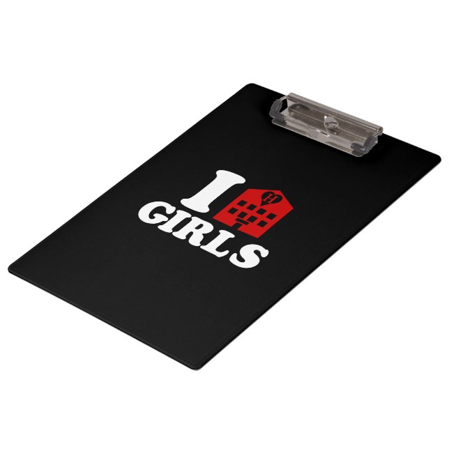 I Love Hotel Girls Clipboard (Angled)