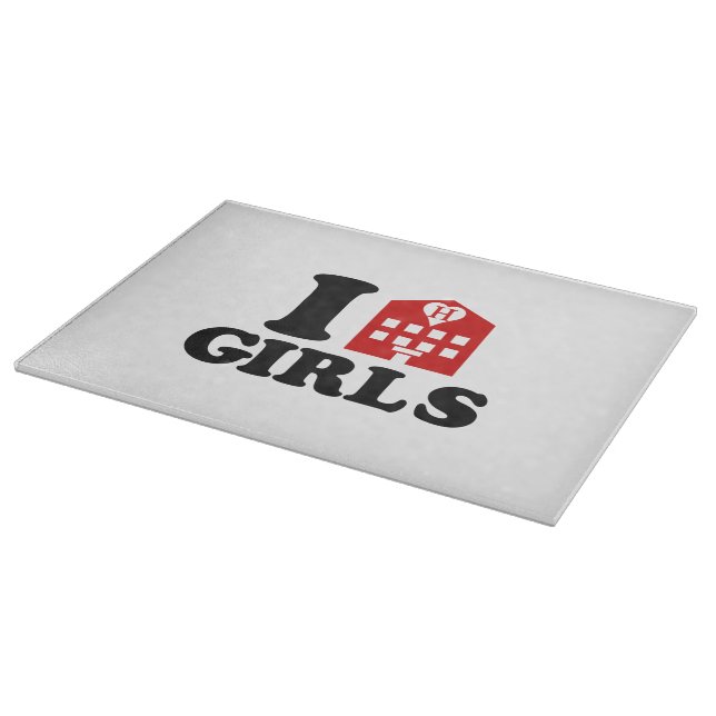 I Love Hotel Girls Cutting Board (Corner)