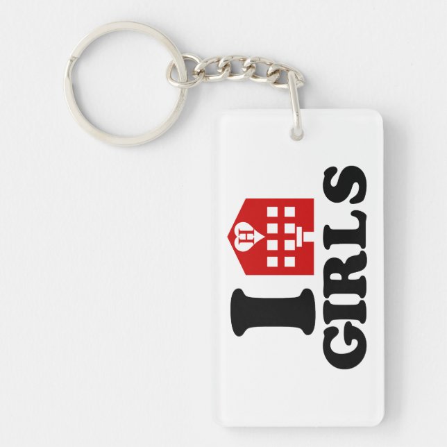 I Love Hotel Girls Key Ring (Front)
