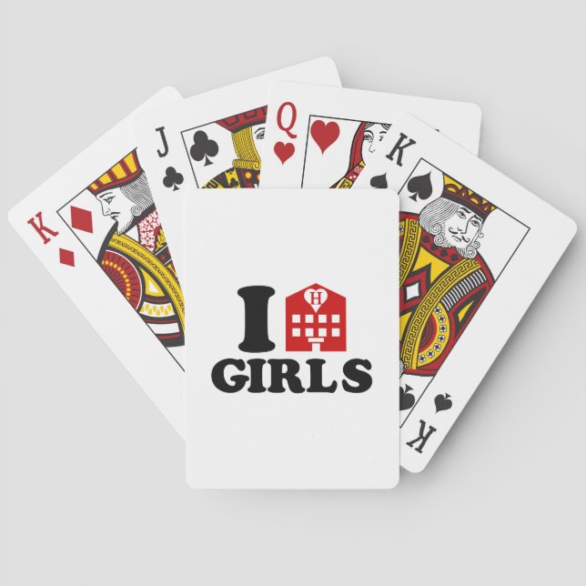 I Love Hotel Girls Playing Cards (Back)