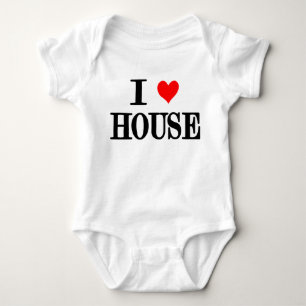 I Love House "house music" baby one peice dj edm Bodysuit