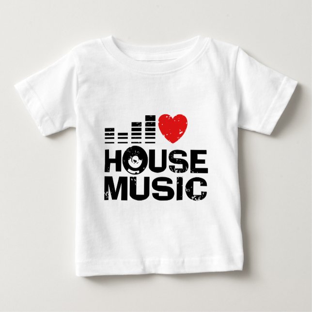 I Love House Music Baby T-Shirt (Front)