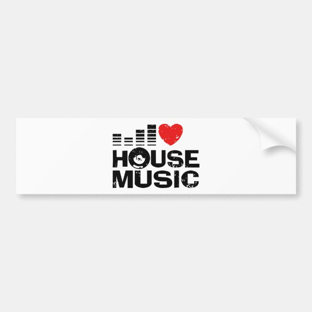 I Love House Music Bumper Sticker (Front)