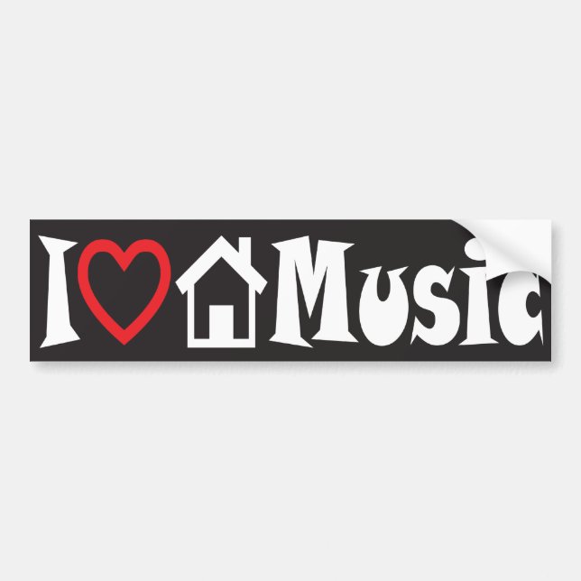 I Love House Music Bumper Sticker (Front)