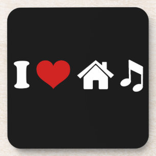 I Love House Music Coaster   Ibiza Party Dancing