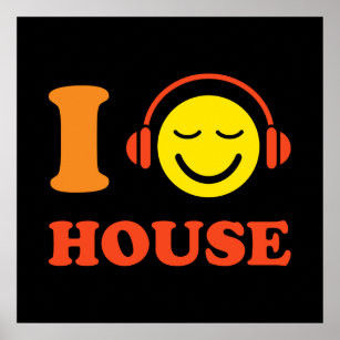 I love house music face with headphones poster