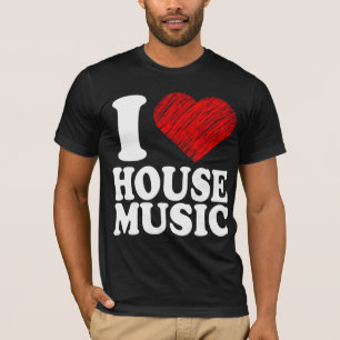 I Love House Music Heart Art Cool Remix T Shirt
